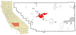 Kern County California Incorporated and Unincorporated areas Bakersfield Highlighted